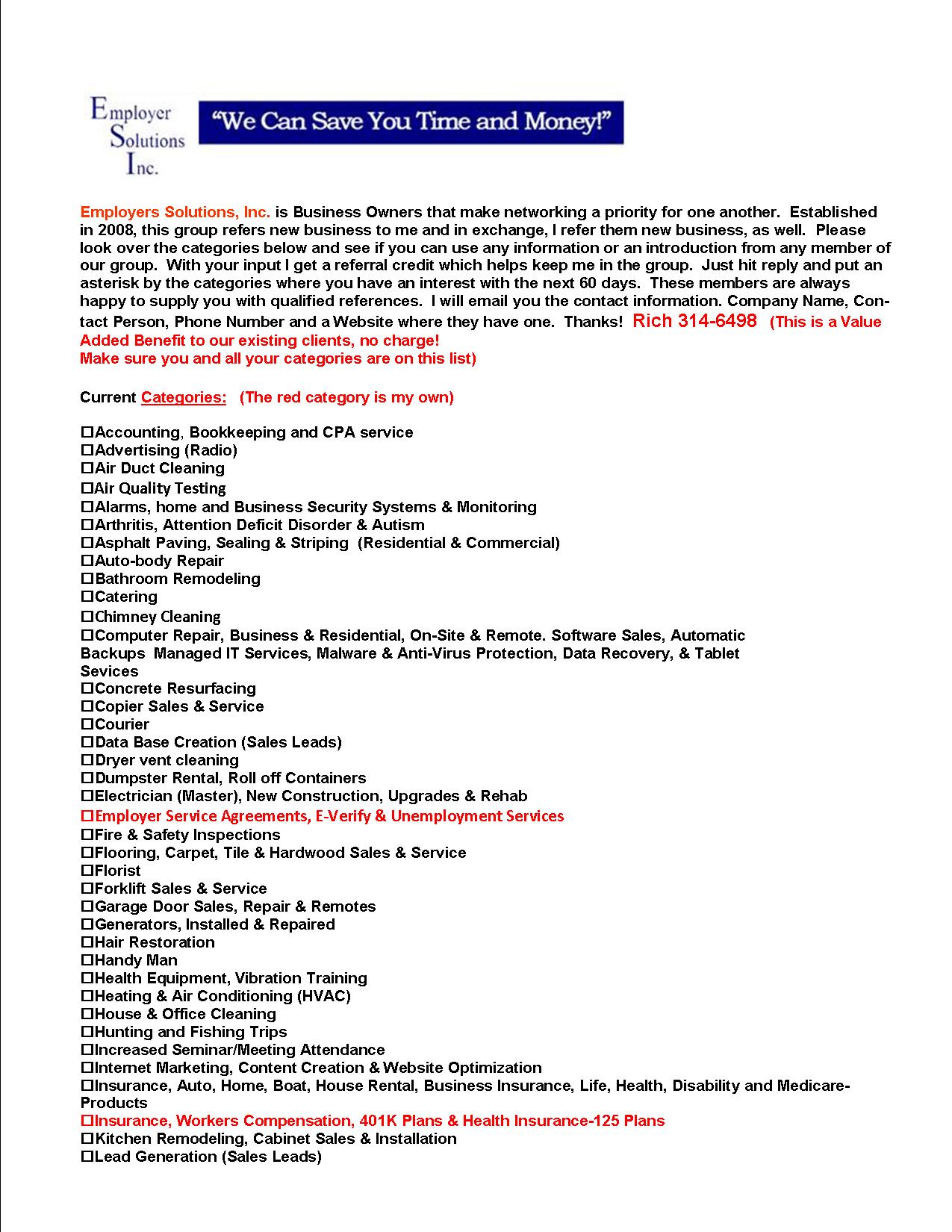 Networking List 1